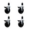 Service Caster 5'' Soft Rubber Swivel 1-1/2'' Expanding Stem Caster Set with Brake, 4PK SCC-EX20S514-SRS-PLB-112-4 - alternate 1